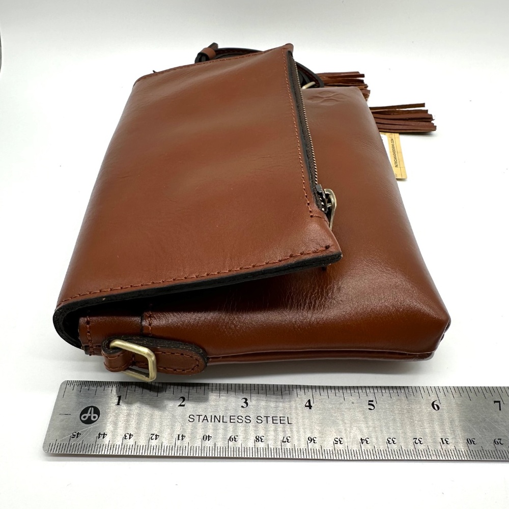 Patricia Nash Corfu Heritage Leather Crossbody Bag Tan With Dust Bag NWT - Picture 16 of 16